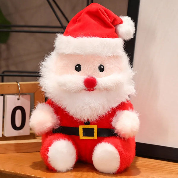 Cute Christmas Plush Toy Stuffed Soft Animals Christmas Deer Tree Fluffy Santa Claus Soft Doll Christmas Decoration Kids Toys