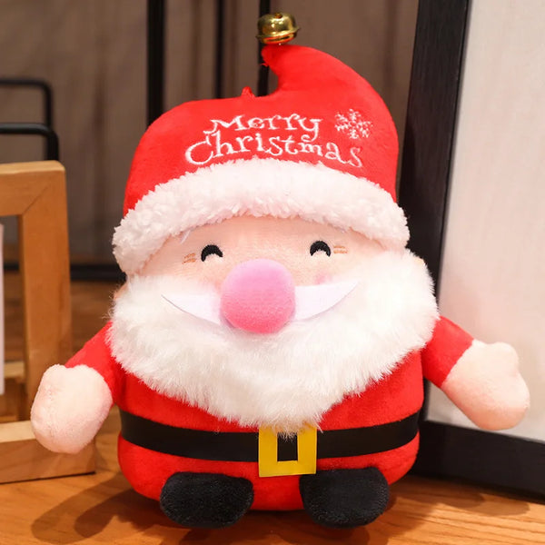 Cute Christmas Plush Toy Stuffed Soft Animals Christmas Deer Tree Fluffy Santa Claus Soft Doll Christmas Decoration Kids Toys