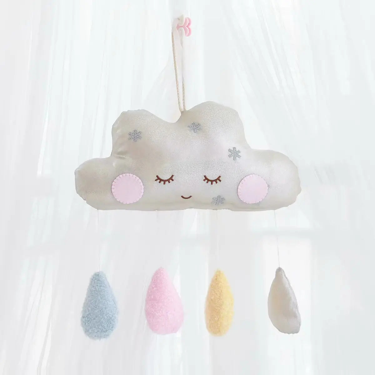 Cute Cloud Moon Rain Drops Plush Toys Wall Hanging – A Whimsy of Weather and Wonder