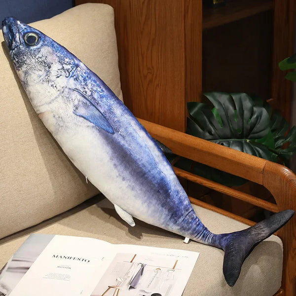 3D Simulation Fish Plush Trout Toys Stuffed Tuna Salmon Autumn Saury Grouper Plush Pillow Creative Sofa Pillow Cushion Gift Kids Toy