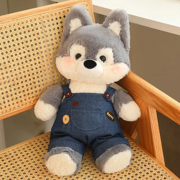 50cm New Kawaii Running Wolf Plush Toys Cartoon Stuffed Animal Lovely Soft Cuddly Baby Plushie Doll Toy for Girls Gift Decor