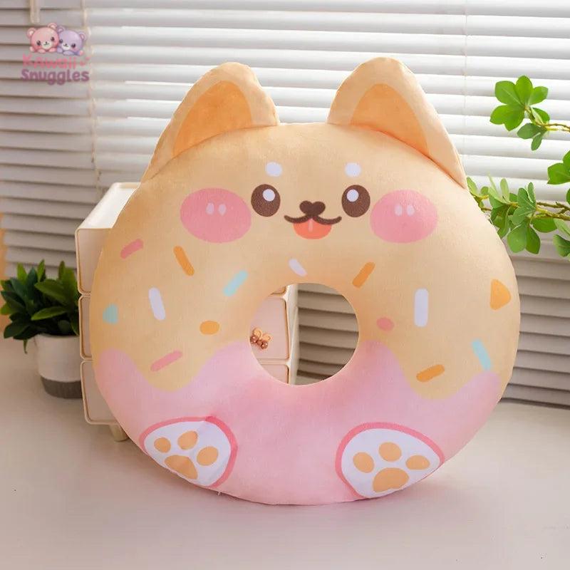 Cute Doughnut Plush Pillow Toy: Sweet Comfort in Every Bite Yellow Fox 43x40cm Kawaii Snuggle