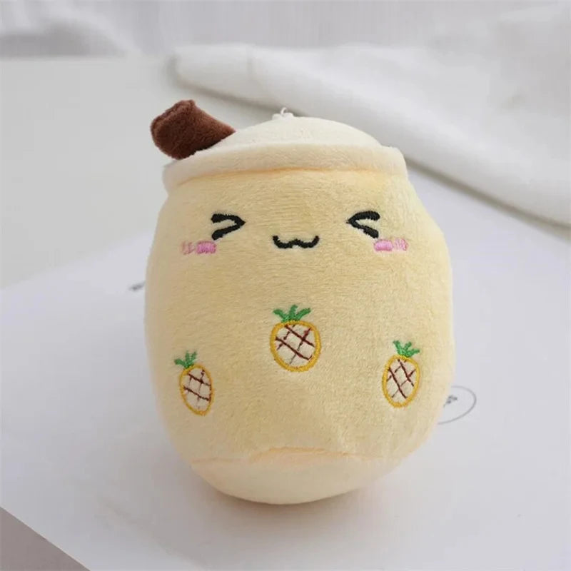 Cute Stuffed Plush Bubble Tea Food Milk Cup Plushie Pillow Mini Simulation Keychain Pendant Soft Plush Doll Toys Gifts for Kids