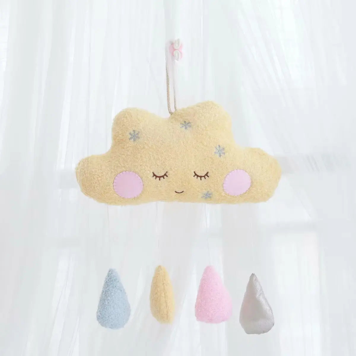 Cute Cloud Moon Rain Drops Plush Toys Wall Hanging – A Whimsy of Weather and Wonder