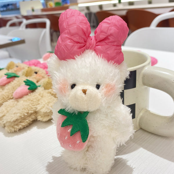 Cartoon Strawberry Princess Bear Plush Toy – A Pocket-Sized Dose of Kawaii Magic