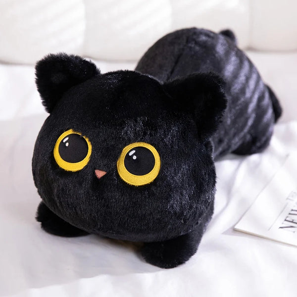 50-90cm Cute Black Cat Plush Toy Doll Kawaii Big Cuddly Pillow Cushion Ins Black Cat Plush Toy Doll For Boy Girl Birthday Gifts