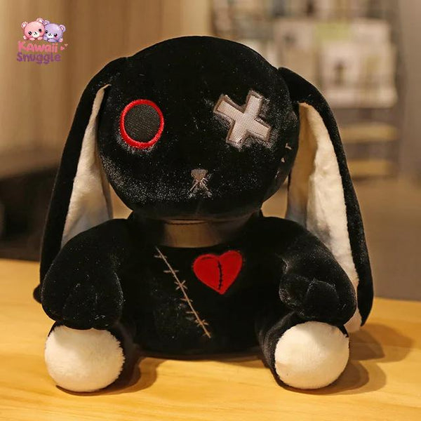 Dark Devil Black Rabbit Plush Toy: A Punk Twist on a Classic Bunny black Kawaii Snuggle