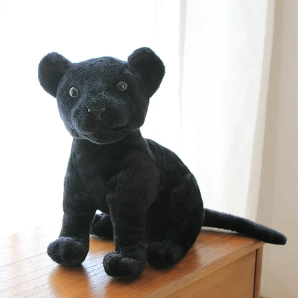 23/27/33CM Lifelike Forest Lion Snow Leopard Plush Toys Simulated Animal Black Leopard Dolls Creative Birthday Decoration Gift