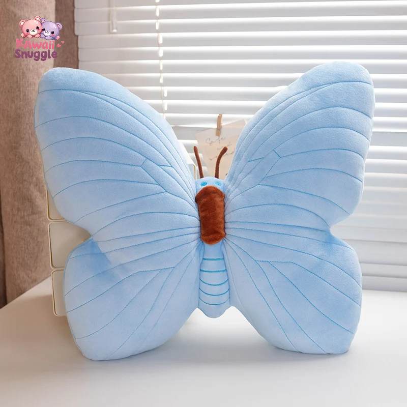 Beautiful Butterfly Plush Pillow – A Soft Touch of Elegance blue 40cmX40cm Kawaii Snuggle