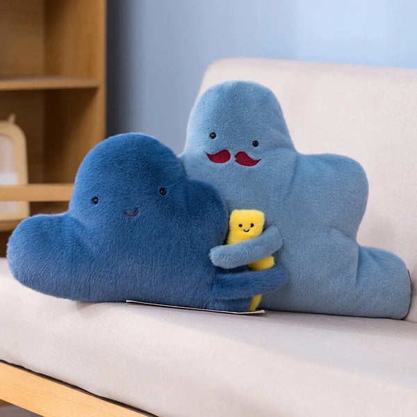 Cartoon Sun Moon Raindrop Throw Pillows Cushion – A Cloud Family Full of Cuteness and Comfort