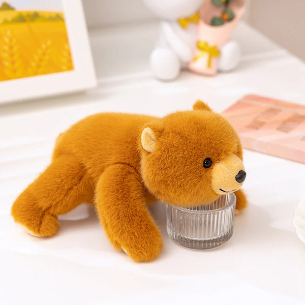 Kawaii Plush Dolls Raccoon Bear Lovely Lying Animal Pillow Cartoon Toy