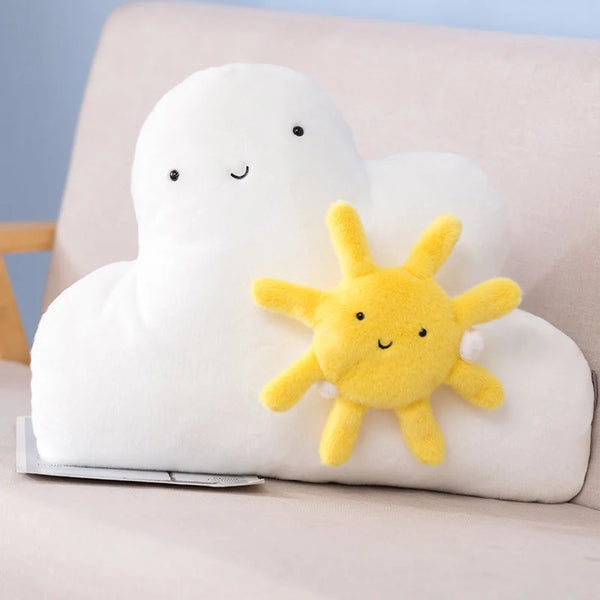 Cartoon Sun Moon Raindrop Throw Pillows Cushion – A Cloud Family Full of Cuteness and Comfort