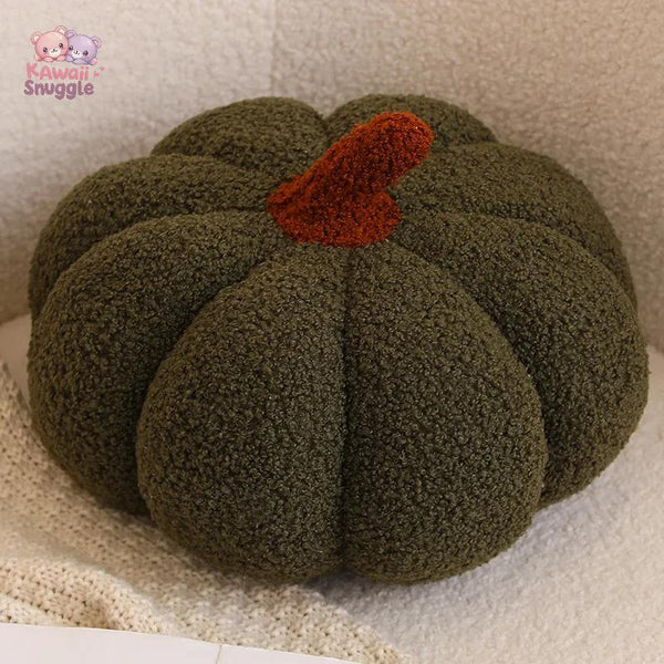 Nordic Halloween Soft Pumpkin Plush – A Cozy Autumn Companion dark green Kawaii Snuggle