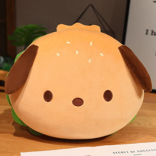 Bring Home the Capybara Puppy Dog Hamburger Pillow