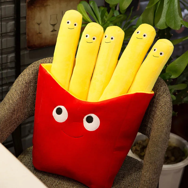 Cartoon French Fries Plush Pillow – Cute Gift for Kids