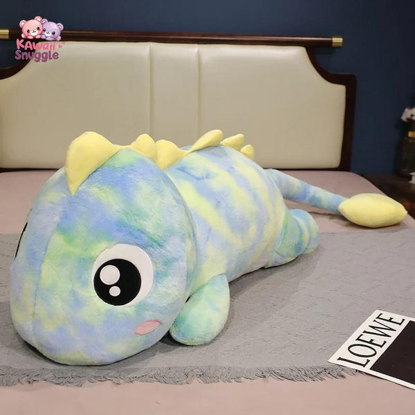 Kawaii Giant Colorful Dinosaur Plush Pillow – Soft Stuffed Dino Cushion green Kawaii Snuggle