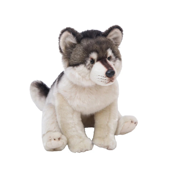 Cute Wolf Plush Toys Wolf Dog Kids Dolls Lifelike Stuffed Pet Soft Anime Decor Collection