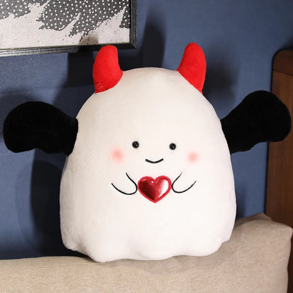 Kawaii Fat Small White/Black/Pumpkin Ghost Pillow Cushion Plush Toy Soft Doll Sweet Cute Christmas Gift