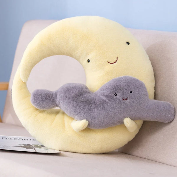 Cartoon Sun Moon Raindrop Throw Pillows Cushion – A Cloud Family Full of Cuteness and Comfort
