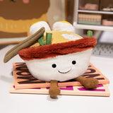 Funny Creative Ramen bowl Doll With Leg Stuffed Plush Plants Lifelike Plant Kawaii PineTree Noodles Bunker Plush Pillow Cushion Toy Decor noodle 12cm Kawaii Snuggle