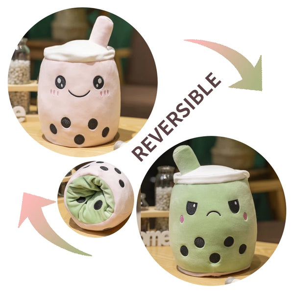 Reversible Bubble Tea Plush Toy – A Sweet Sip of Surprise