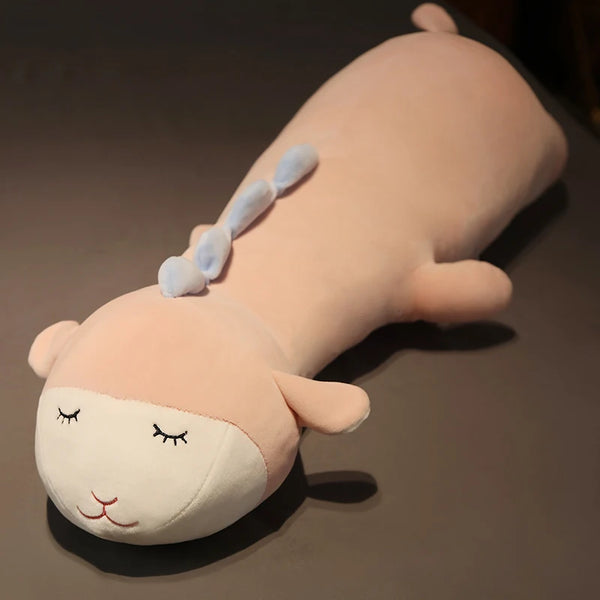 80-160cm Long Sleeping Sheep Lamb Plush Toy Pillow Stuffed Animal Pillow Home Decor Gift for Girl School Nap Pillow