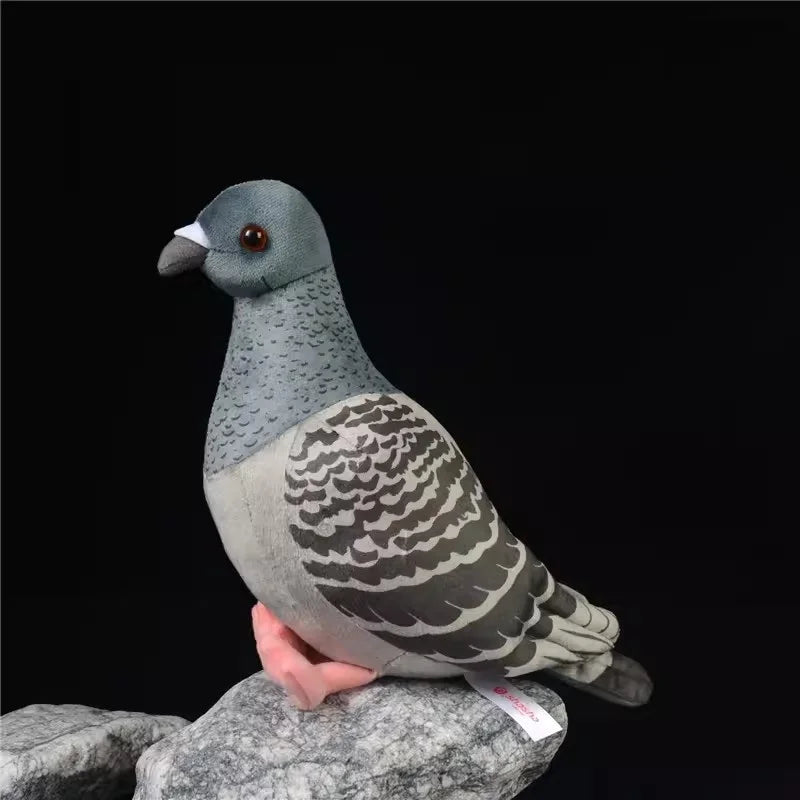 Lifelike Gray Carrier Pigeon Bird Animal Soft Stuffed Doll Plush Toy