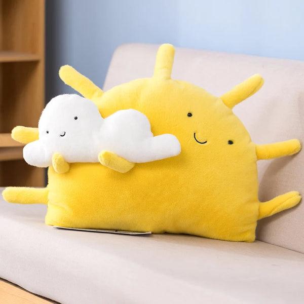 Cartoon Sun Moon Raindrop Throw Pillows Cushion – A Cloud Family Full of Cuteness and Comfort
