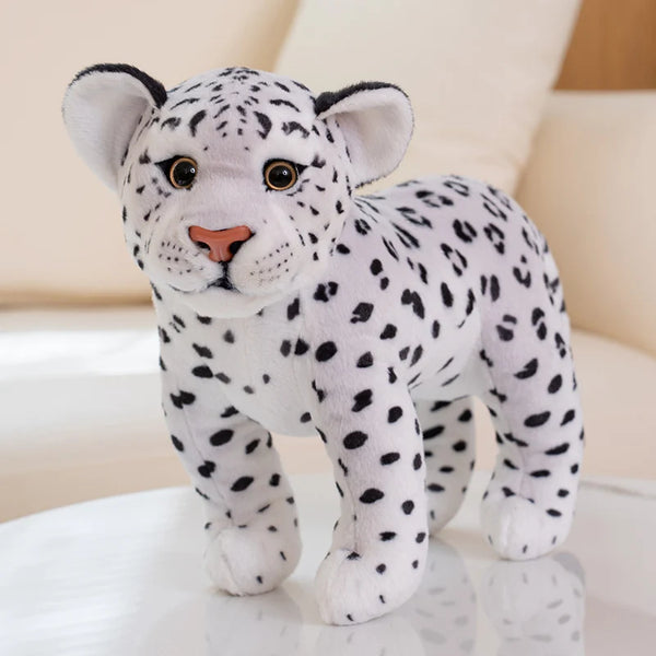 30cm Simulation Stand Lion Snow Leopard Plush Toys Home Decor Stuffed Cute Animals Dolls Soft Real Like Pillow for Boys Gift