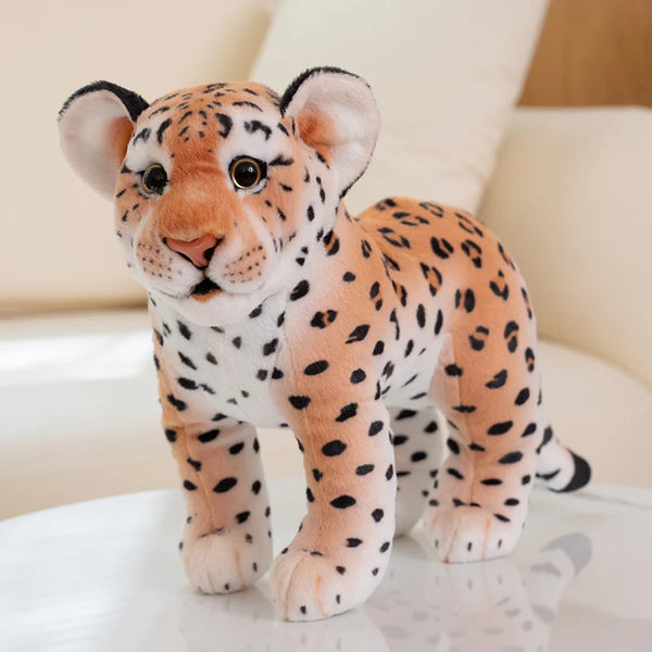 30cm Simulation Stand Lion Snow Leopard Plush Toys Home Decor Stuffed Cute Animals Dolls Soft Real Like Pillow for Boys Gift